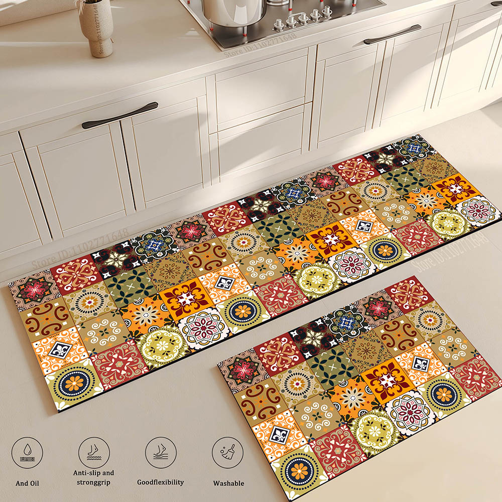 Flower Long Large Kitchen Mat  - Maranta Prayer Plant avaliação e preço