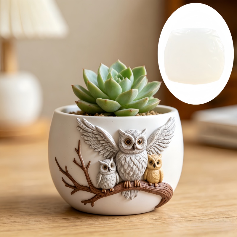 The owl standing on the branch - Echeveria Succulent avaliação e preço