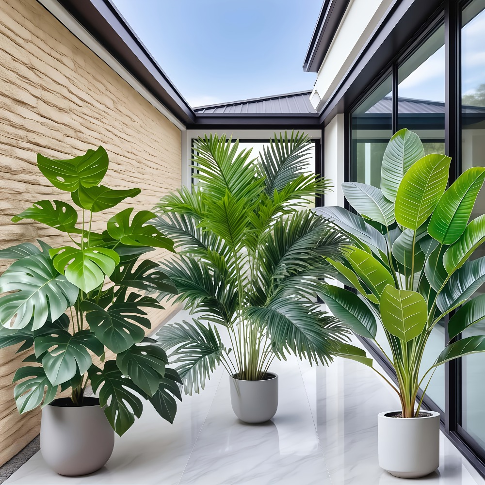 3pcs Large Artificial Areca Pa - Dracaena Marginata avaliação e preço