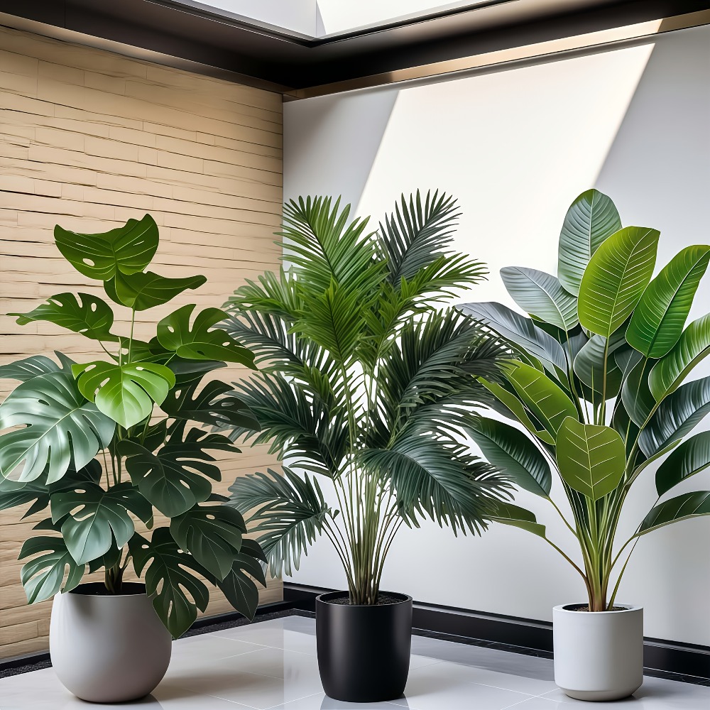 3pcs Large Artificial Areca Pa - Dracaena Marginata avaliação e preço