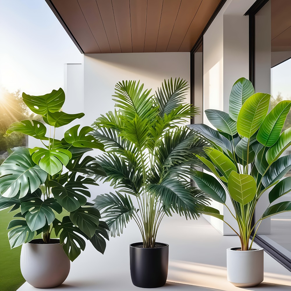 3pcs Large Artificial Areca Pa - Dracaena Marginata avaliação e preço
