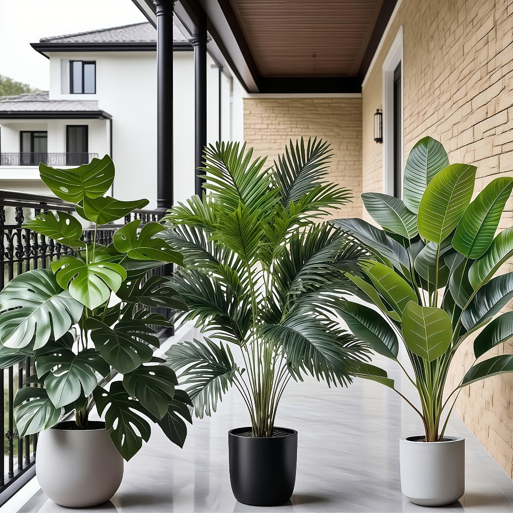 3pcs Large Artificial Areca Pa - Dracaena Marginata avaliação e preço