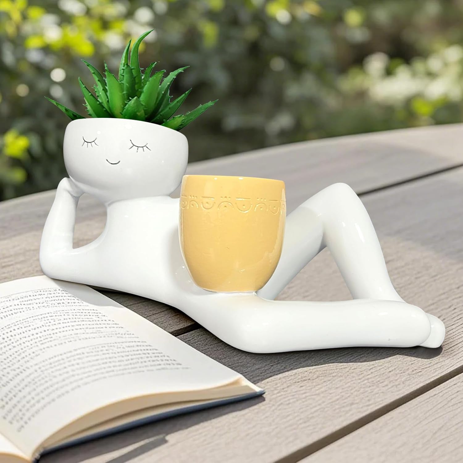 Lazy Little Guy Planter Unique - Echeveria Succulent avaliação e preço