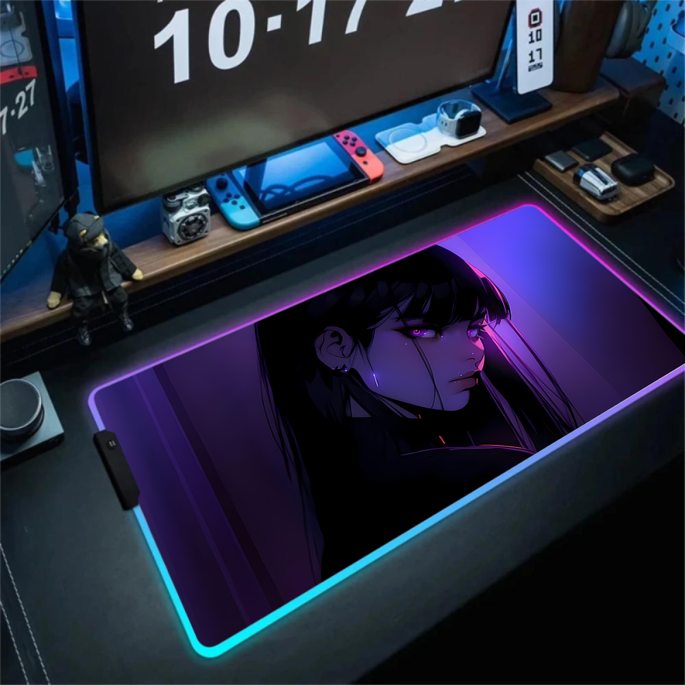 Anime Girl Mousepad Gaming Mou - Tradescantia Purple avaliação e preço