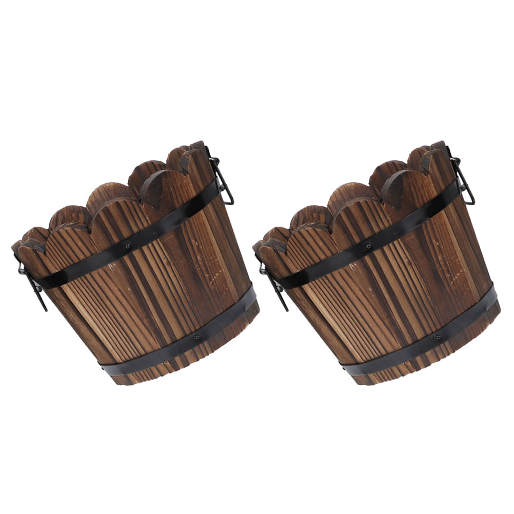 2 Pcs Wooden Flower Pot Carbon - Aloe Vera Pot avaliação e preço