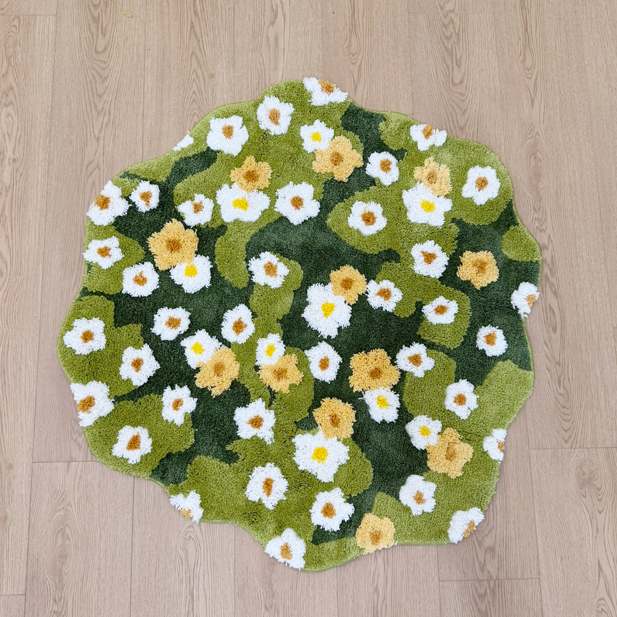 Green Meadow Daisy Tufted Rug, - Maranta Prayer Plant avaliação e preço