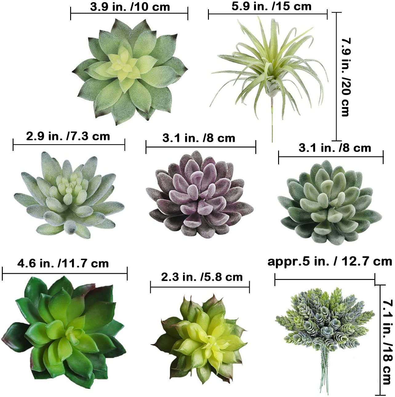 15 Pack Assorted Artificial Su - Echeveria Succulent avaliação e preço