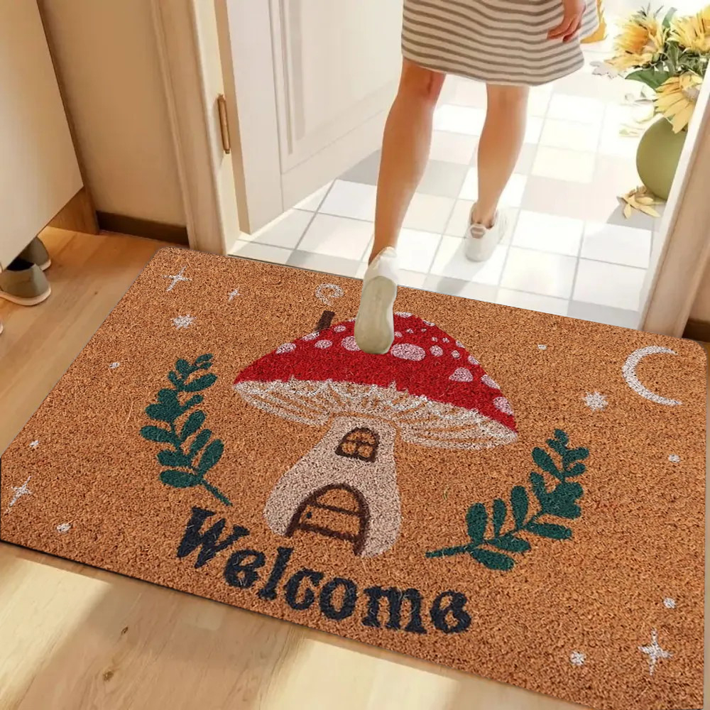 Welcome Retro Floral Doormat O - Maranta Prayer Plant avaliação e preço