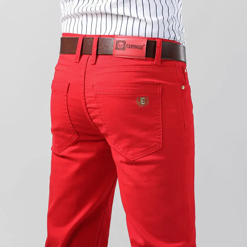 5 Colors Men's Colorful Denim  - Aglaonema Red avaliação e preço
